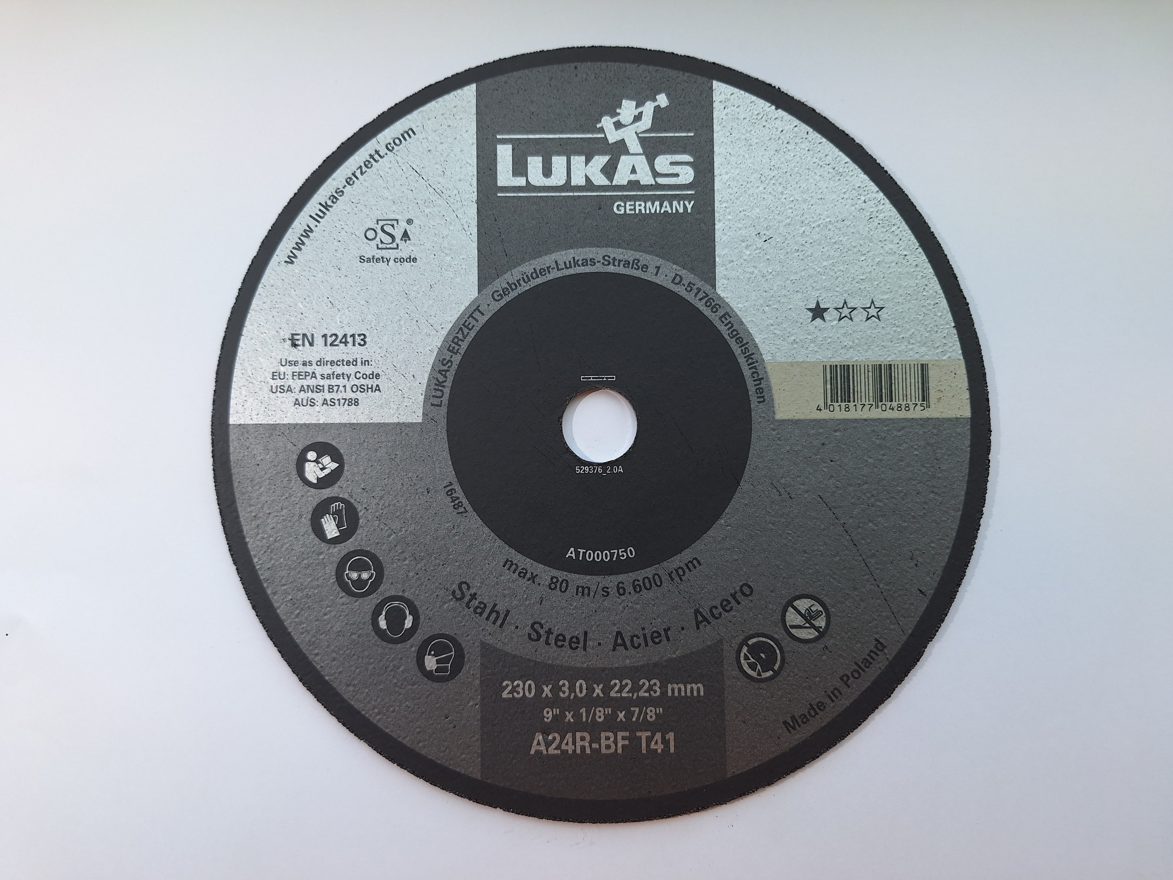 Kotouč řezný LUKAS Steel 230x3/22